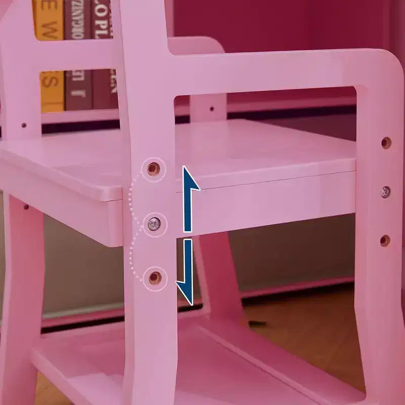 Kinderschreibtisch, Schreibtisch- und Stuhlset für Jungen und Mädchen, Holzkinder-Schreibtisch mit Bücherregal, Pinnwand, Schrank und Schublade für Kinder von 3-8 Jahren