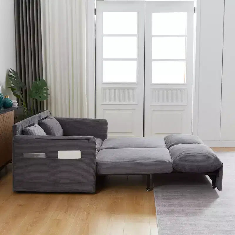 64.5 3-in-1 Schlafsofa aus Kord mit Ausziehbett