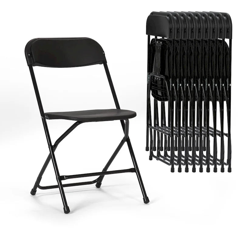 10er-Pack Klappstühle aus Kunststoff, 159 kg Tragkraft, für Veranstaltungen, Büro, Hochzeit, Party, Picknick, Küche, Esszimmer