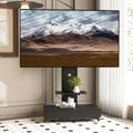 TV-Ständer für 32-75-Zoll-Fernseher, höhenverstellbarer mobiler TV-Wagen mit Schublade und Rollen für Wohnzimmer, Schlafzimmer, Büros -ModernLuxe