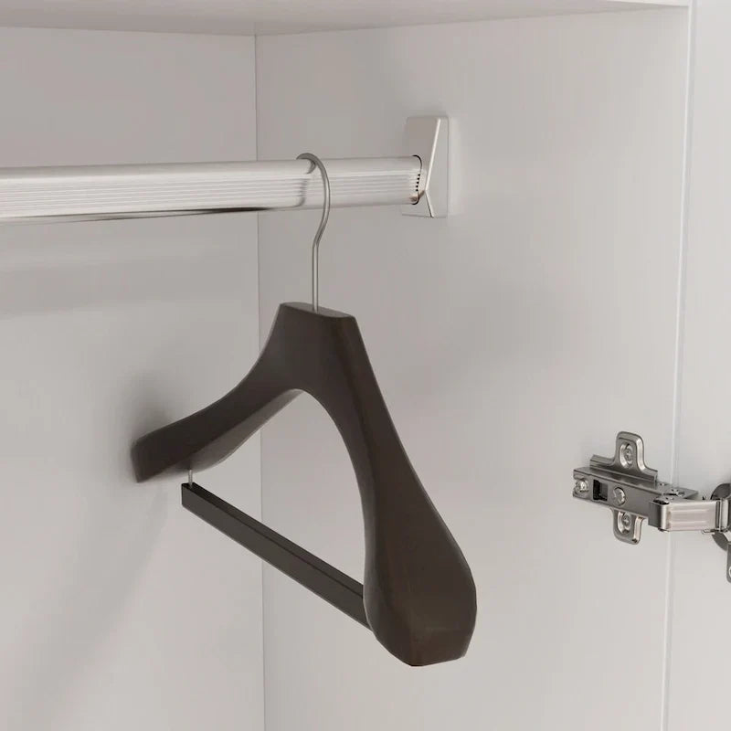 2-türiger Kleiderschrank, freistehender Schlafzimmerschrank mit Kleiderstange