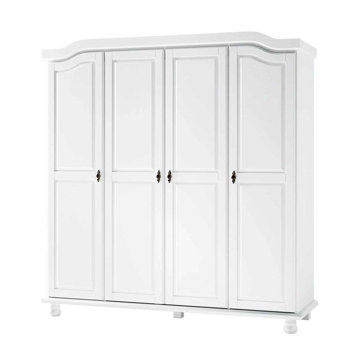 Palace Imports 100% Massivholz Kyle 4-türiger Kleiderschrank mit Massivholz- oder Spiegeltüren