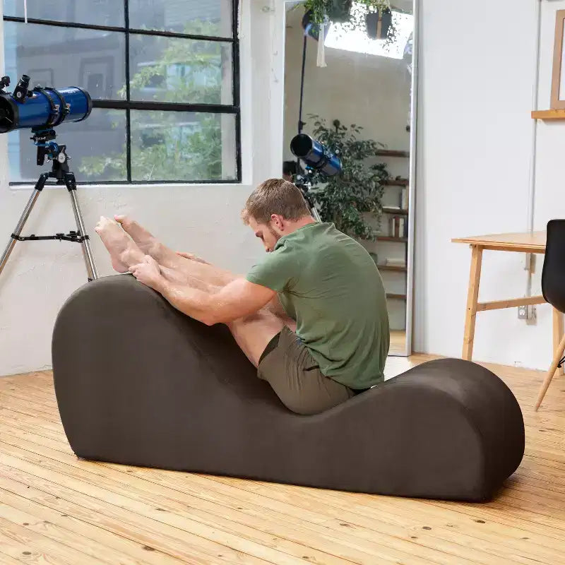 Avana Sleek Yoga-Chaiselongue – hergestellt in den USA – ideal zum Dehnen, Entspannen, Trainieren und mehr, 60T x 18B x 26H Zoll, Hellgrau