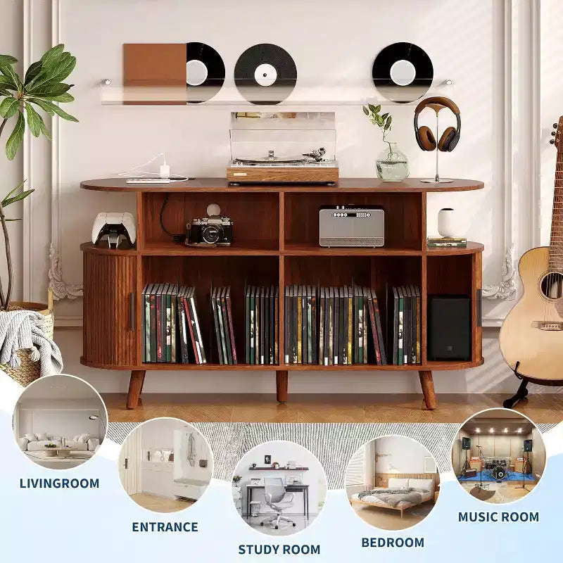 COZONY Flaschenschrank mit 6 Flaschen, Gläserhalter und offenen Fächern für Küche, Esszimmer und Wohnbereich