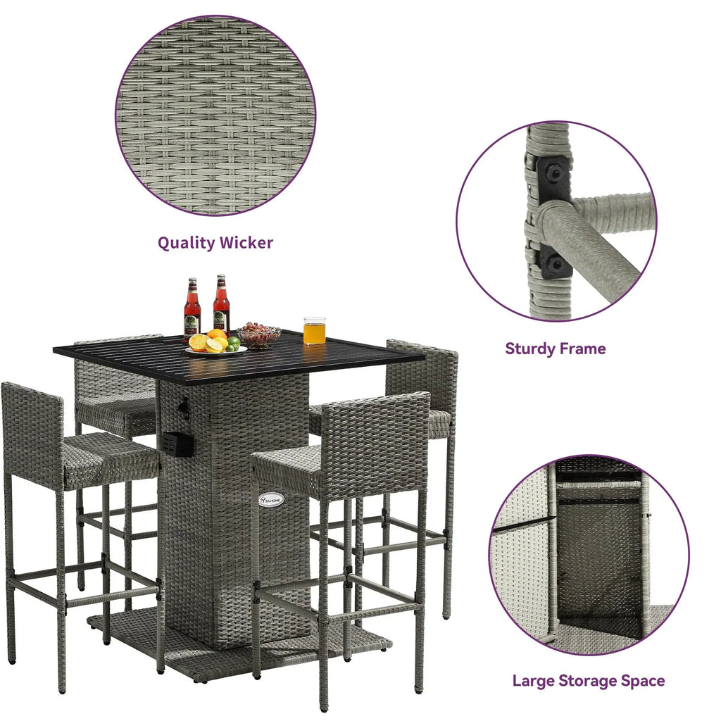 Moasis 5-teiliges Outdoor-Möbel-Set aus Polyrattan – 5-teilig