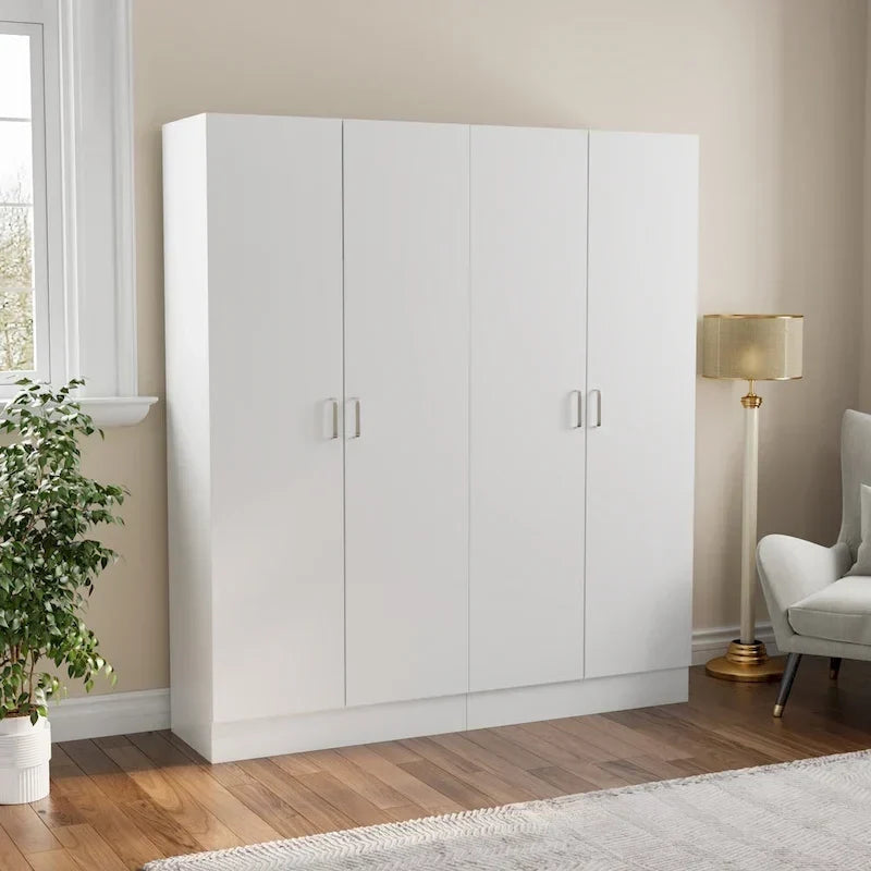 2-türiger Kleiderschrank, freistehender Schlafzimmerschrank mit Kleiderstange