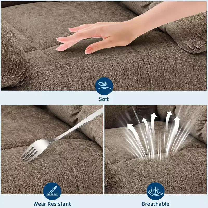 Massage-Liegesessel mit Heizfunktion – 360° drehbarer Schaukelstuhl, überdimensioniertes Einzelsitzer-Sofa mit Vibration, USB-Anschluss und Aufbewahrungstaschen für Wohnzimmer/Schlafzimmer