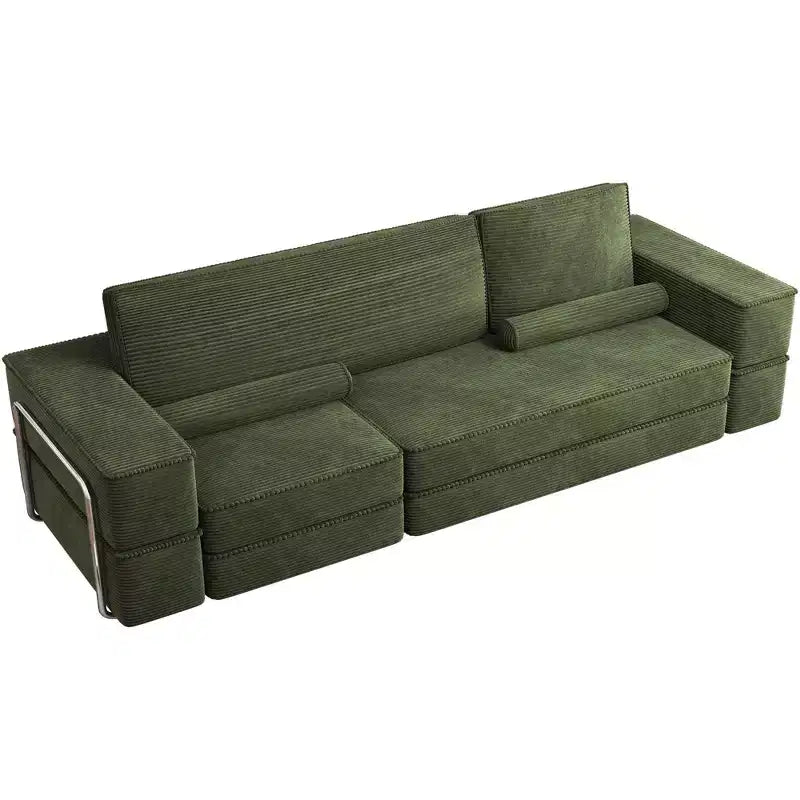 Verwandelbare Cloud-Sektionalcouch Bequemes Kord-Sektionalsofa Bequeme Couch mit tiefem Sitz & hohen Kissen Einfache Montage