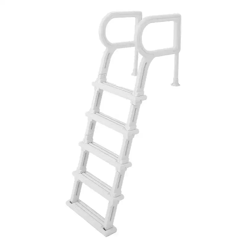 Hochrobuste 5-Stufen-Schwimmbadleiter mit doppelten Handläufen Rutschfeste, stabile PE-Stufen 180 kg Tragfähigkeit Passend für 122-137 cm tiefe Einbau- und Aufstellpools