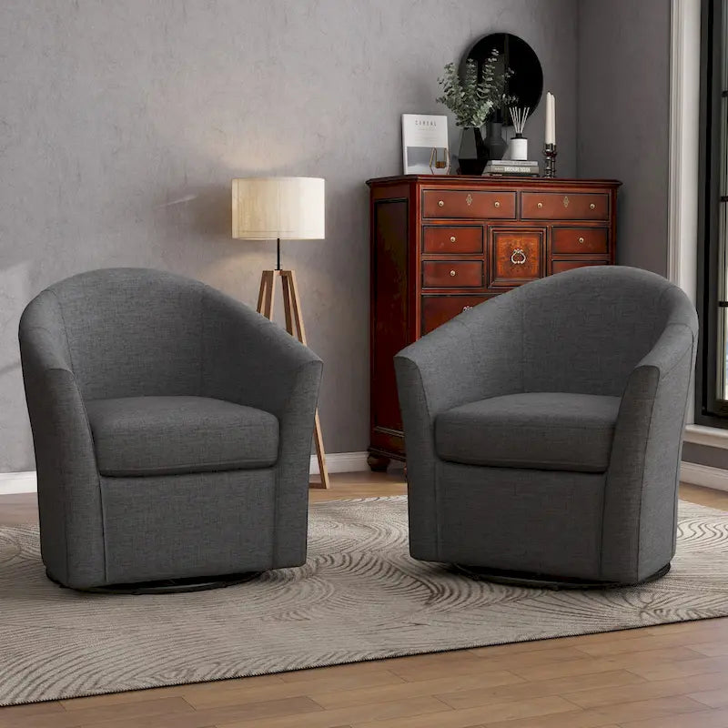 2er-Set Moderner Polster-Clubsessel Drehbar Wohnzimmer Akzentsessel