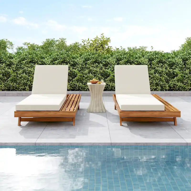 Christopher Knight Home - Michael Outdoor-Liegestuhl-Set aus Akazienholz, 2er-Pack