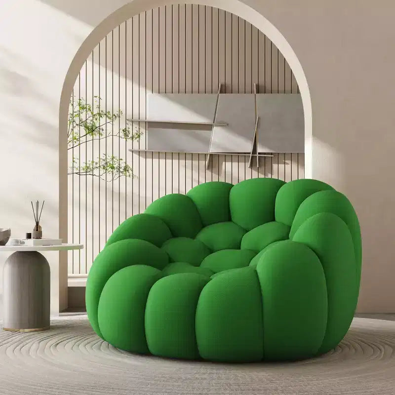 120 cm Bubble-Bodensessel mit geschwungenem Design, 3D-Sitzsack für Wohnzimmer, Grün