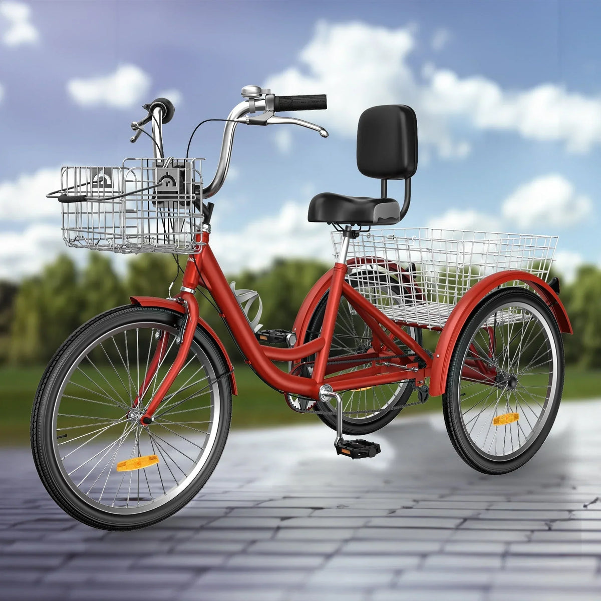 26 Zoll Erwachsenen Dreirad 3-Rad-Fahrrad 7-Gang Dreirad-Fahrrad