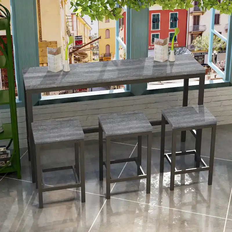 Stehtisch-Set mit 3 Hockern