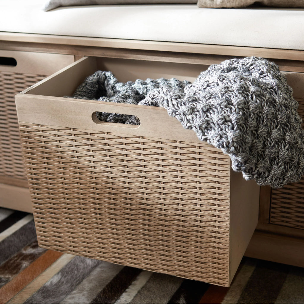 SAFAVIEH Fiorello 3-Schubladenbank mit Polsterung – 120 B x 38 T x 48 H cm – 120Bx38Tx48H