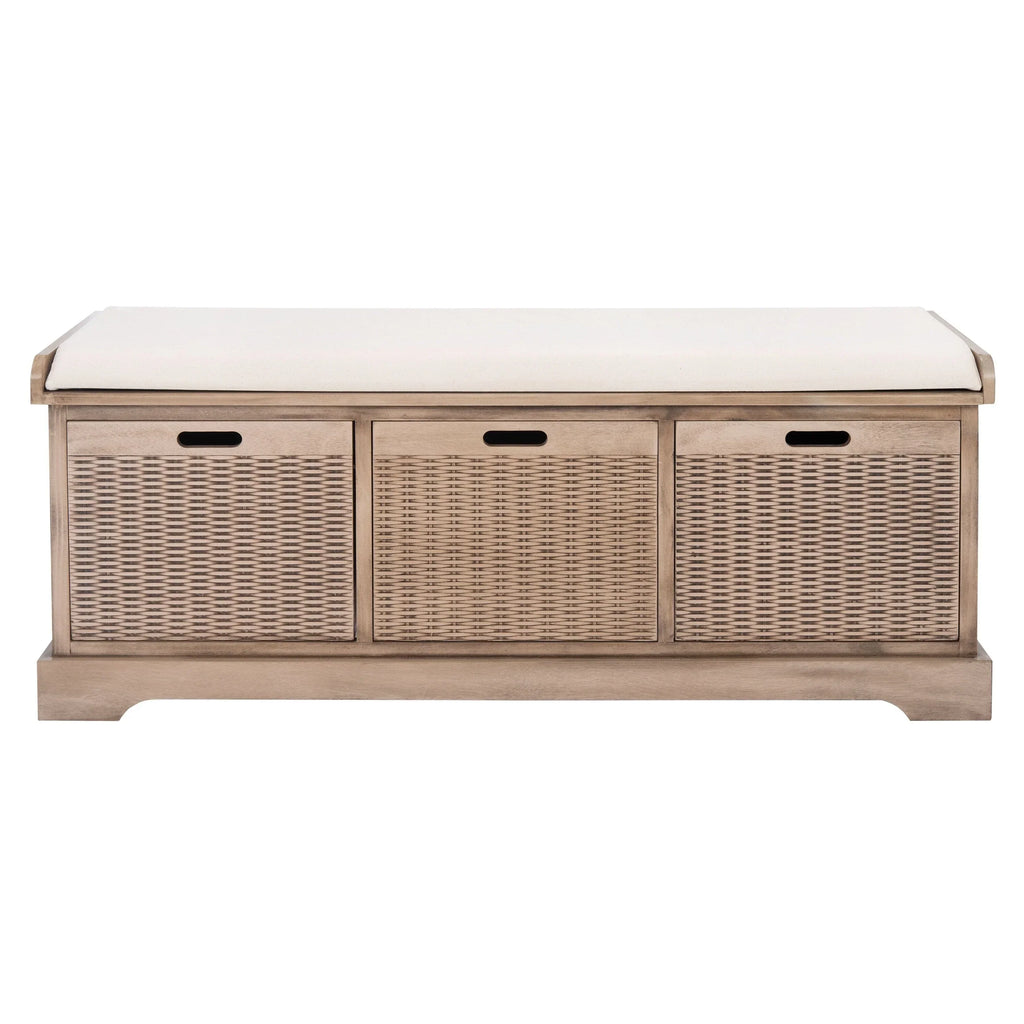 SAFAVIEH Fiorello 3-Schubladenbank mit Polsterung – 120 B x 38 T x 48 H cm – 120Bx38Tx48H