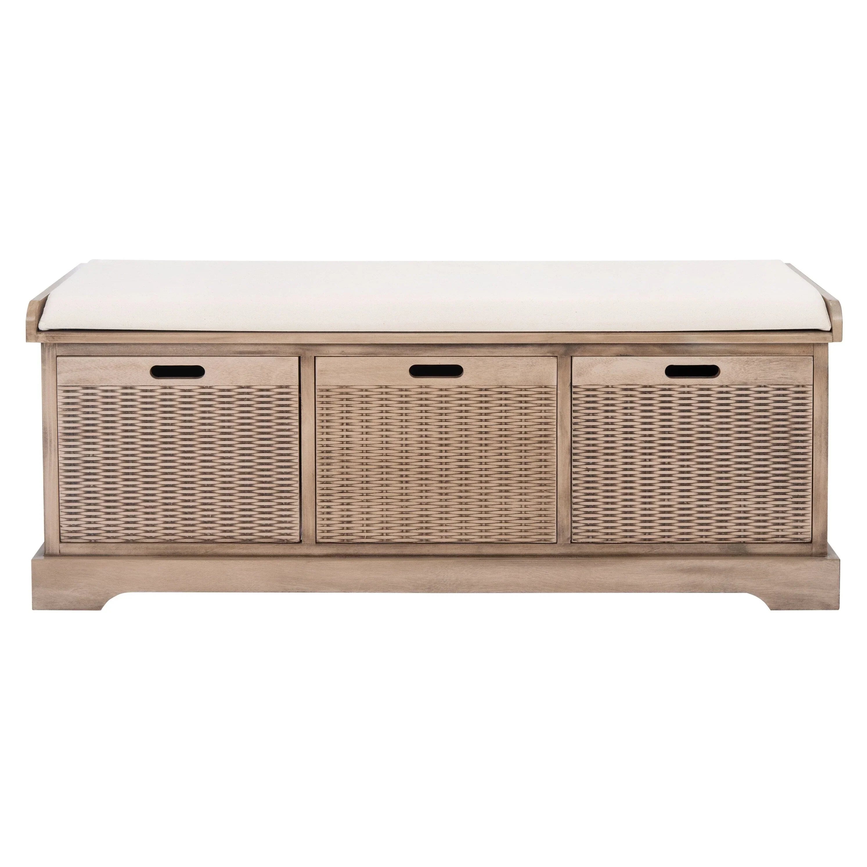 SAFAVIEH Fiorello 3-Schubladenbank mit Polsterung – 120 B x 38 T x 48 H cm – 120Bx38Tx48H