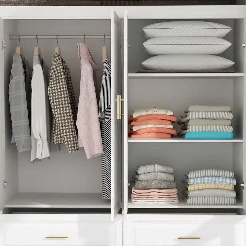 93.9H/74.2H Schrank Kleiderschrank Garderobe Hängende Schubladen Aufbewahrung
