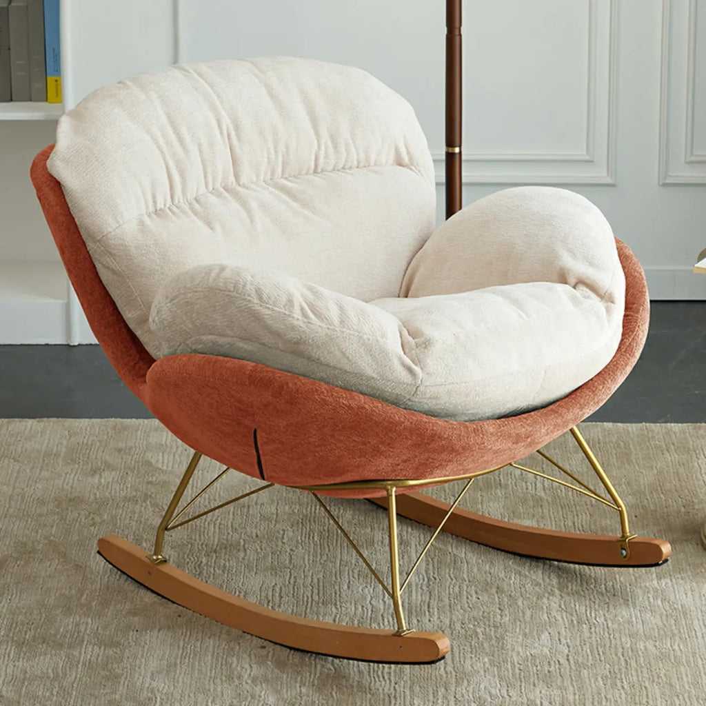 Moderner ergonomischer Schaukelstuhl aus Samt für das Kinderzimmer