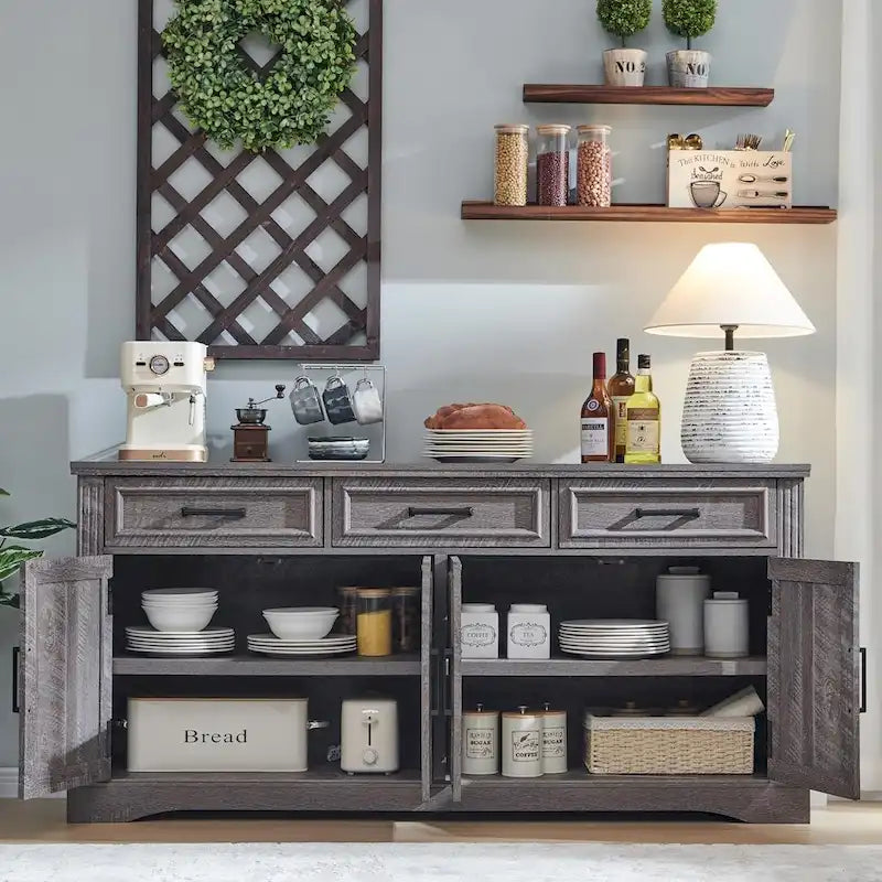 Buffetschrank Landhausstil, Kaffeebar Weinbar für Esszimmer - N/A