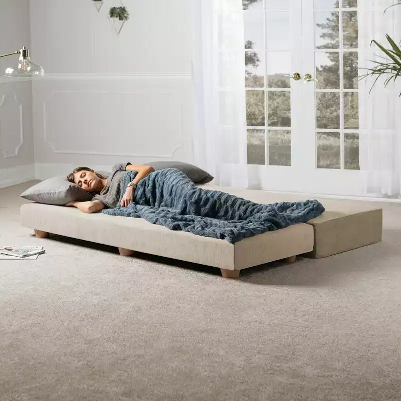 Tagesbett / ausklappbares Schlafsofa (Queensize) - Microvelvet