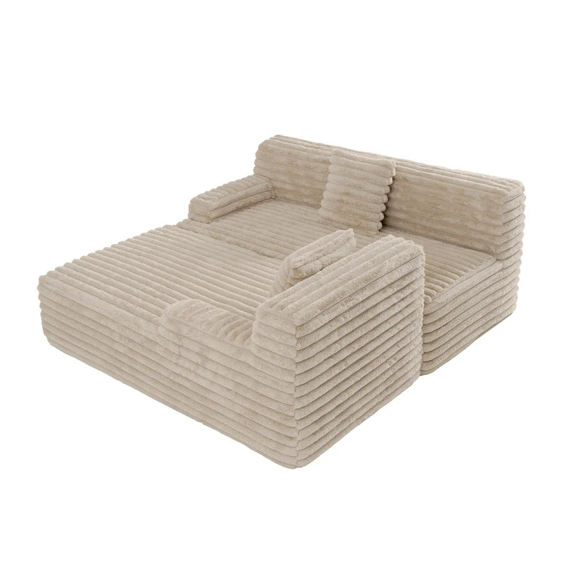 Cloud-Ecksofa, modernes Polstersofa mit 2 Wurfkissen, frei kombinierbares Sofa, modulares L-förmiges Ecksofa