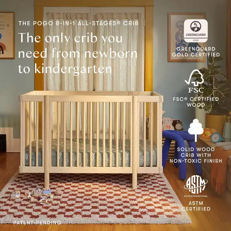 Babyletto Pogo 8-in-1 Kombi-Kinderbett mit Umbausätzen für alle Wachstumsphasen