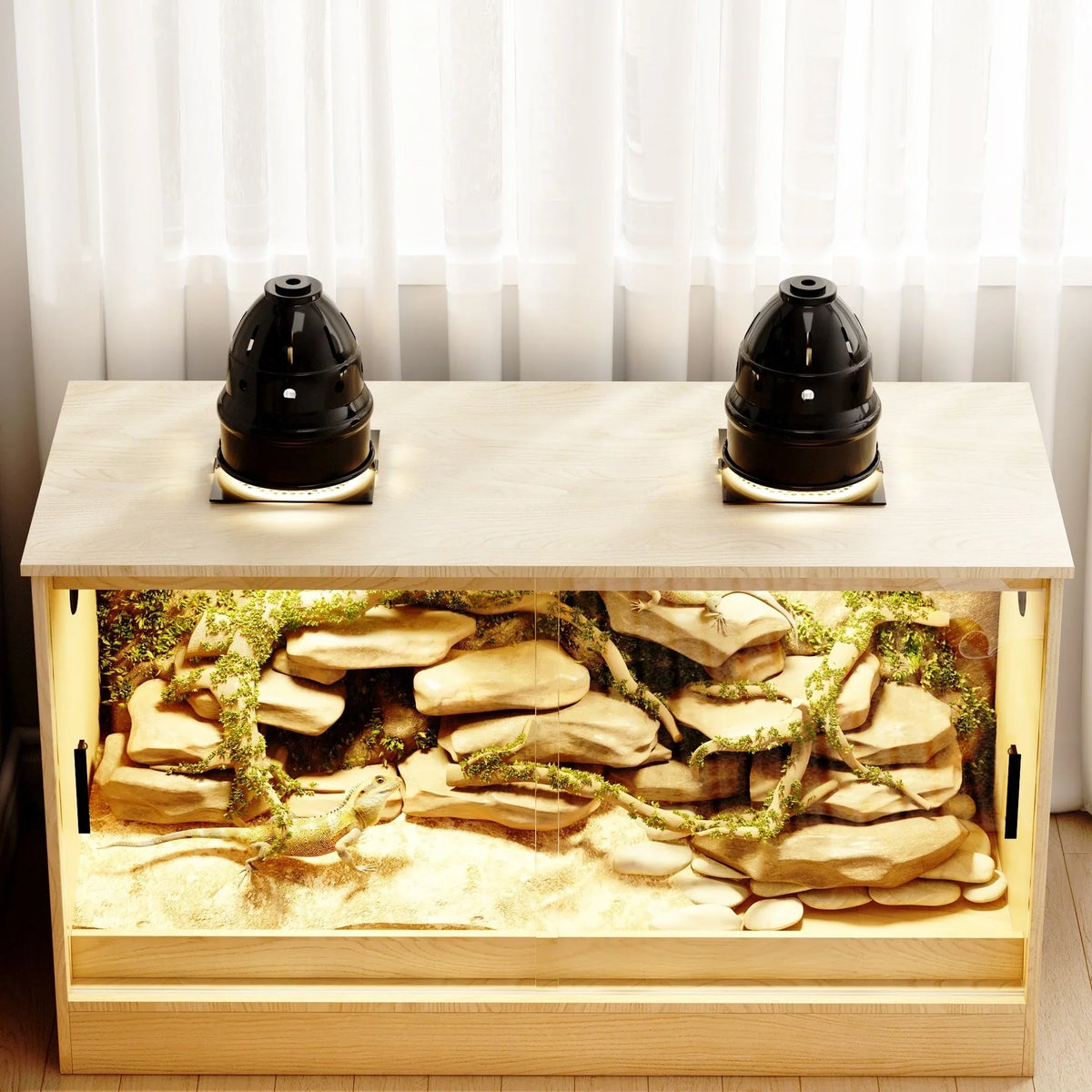 Reptilienhabitat – Geräumiges Terrarium für Echsen, Schlangen & mehr – 47.2