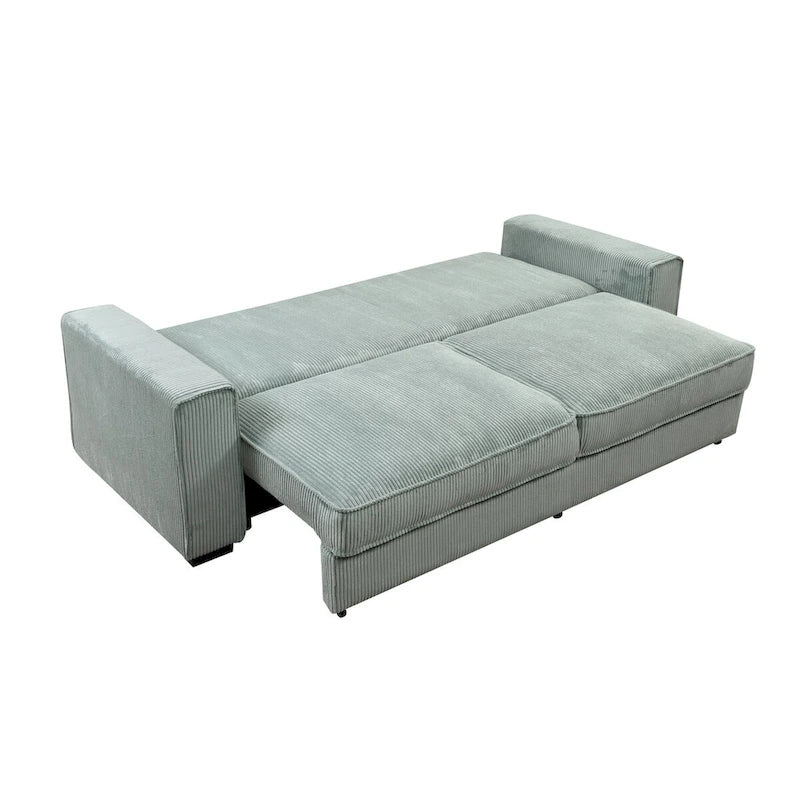 Roomfitters Großes Schlafsofa mit Stauraum, Modernes 3-Sitzer Couchmöbel, Gepolstertes Rückensofa für kleine Räume