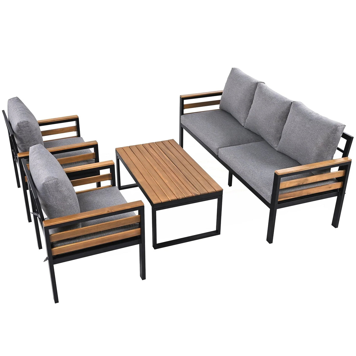 4-teiliges Outdoor-Gartenmöbel-Set mit Sofa