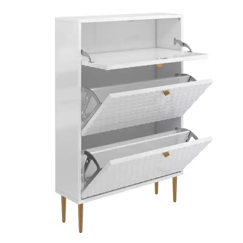 CLIHOME Schuhschrank für 24 Paar Schuhe, Flur, Schuhaufbewahrung, mit Kippfächern, Schuhregal