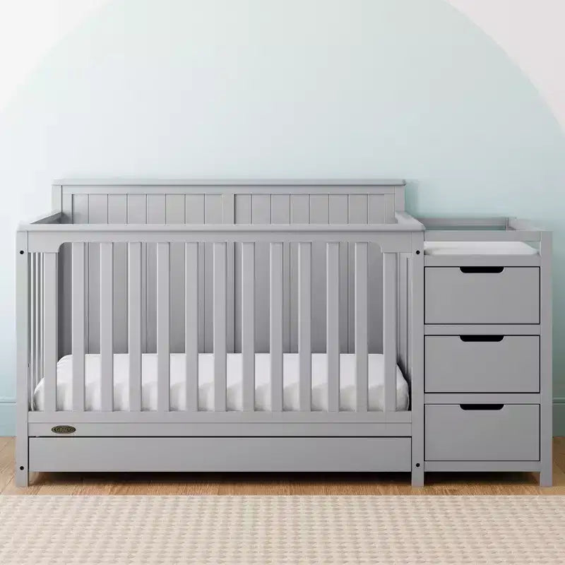 5-in-1 umbaubares Babybett und Wickeltisch mit Schublade