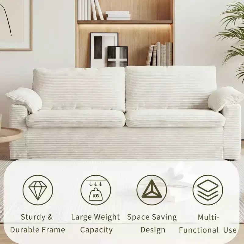Dyonery 86 Cloud Loveseat Sofa, tiefer Sitz & breite Armlehnenkissen, stabiler Rahmen, atmungsaktives ergonomisches Design