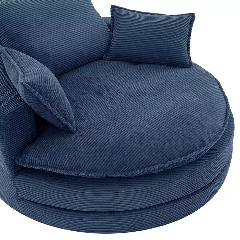 360° drehbarer Loungesessel, drehbarer runder Fass-Sessel mit Kissen für das Wohnzimmer