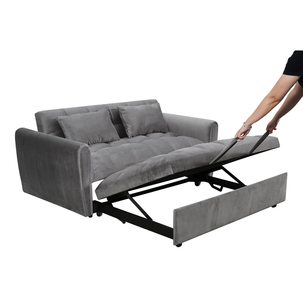 64.96 Samt 3-in-1-Schlafsofa mit verstellbarer Rückenlehne, Aufbewahrungstasche und 227 kg Tragkraft
