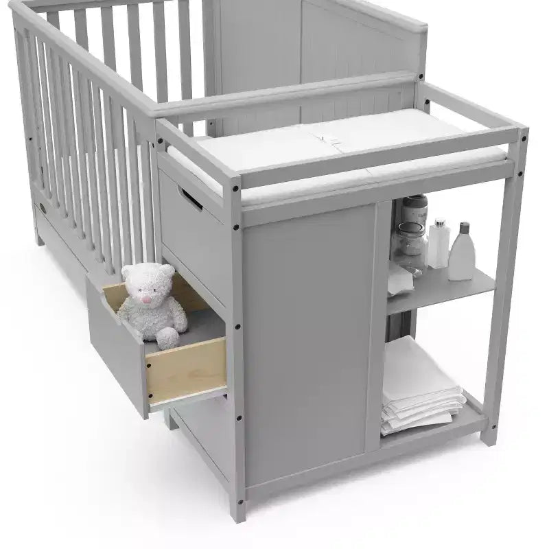 5-in-1 umbaubares Babybett und Wickeltisch mit Schublade