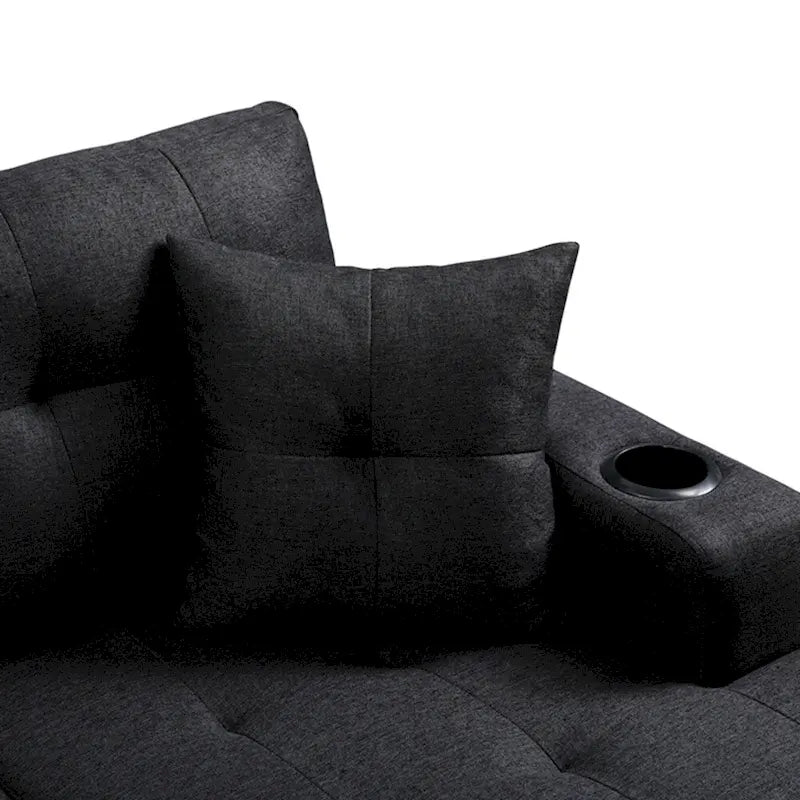 Schnittsofa-Wohnzimmer mit L-förmigem Chaiselongue und Getränkehalter