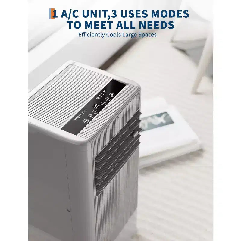Flarhetoric Mobile Klimaanlagen, 10000 BTU Kühlen/Ventilator/Entfeuchten 3-IN-1 Mobiles Klimagerät für Räume bis 52 m², Geräte für geräuscharme Zimmer