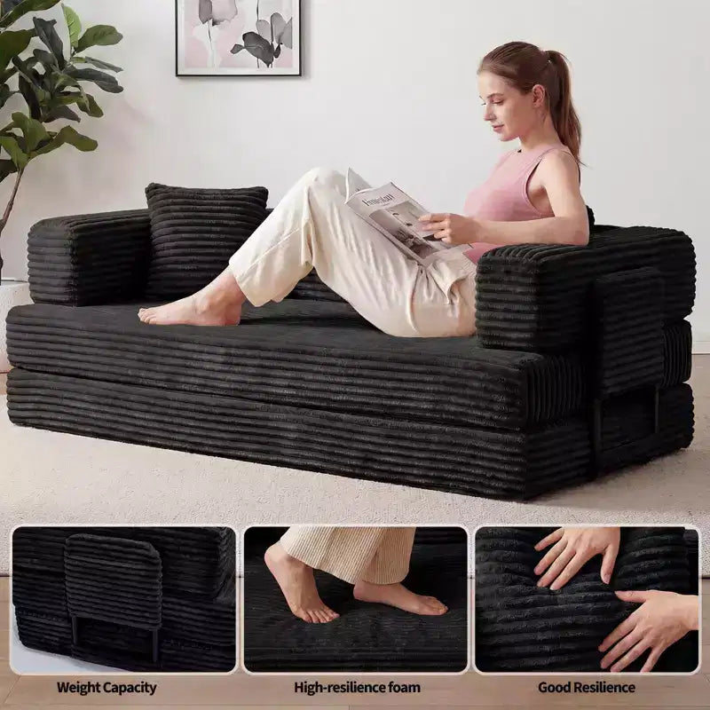 80.7 5-in-1 Schlafsofa – Kord, 544 kg, kein Aufbau