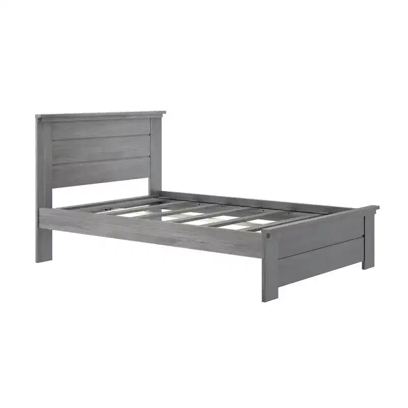 Plank+Beam Farmhouse Vollholz-Bettgestell mit Kopfteil, Massivholz-Plattformbett