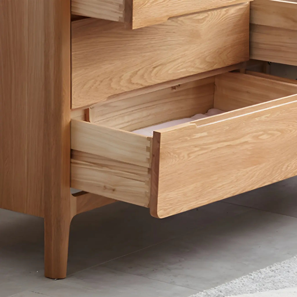 Traditionelle Doppelkommode aus natürlichem Eichenholz für das Schlafzimmer