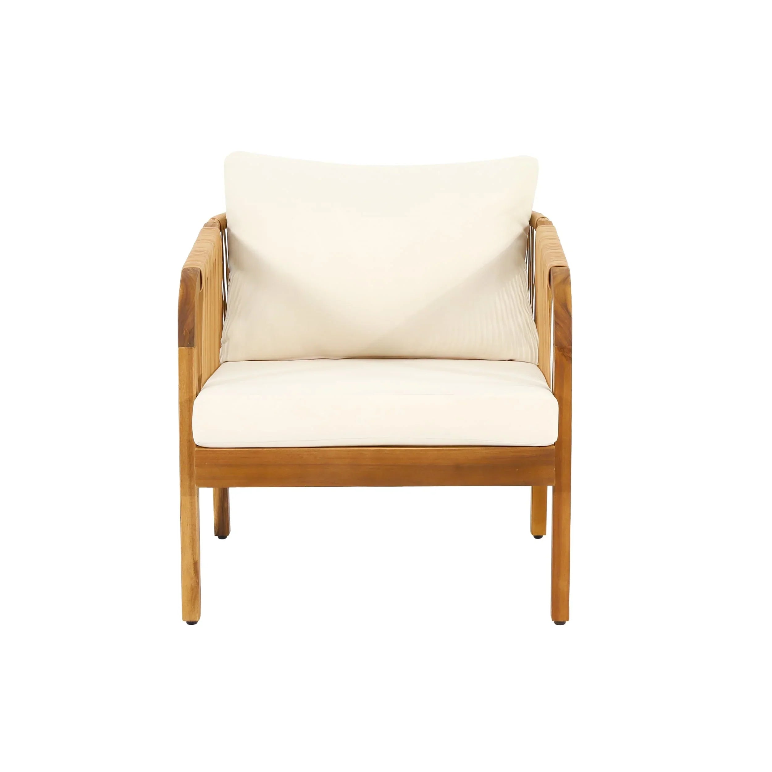 Jabe Outdoor-Clubsessel-Set aus Akazienholz und Rattan von Christopher Knight Home