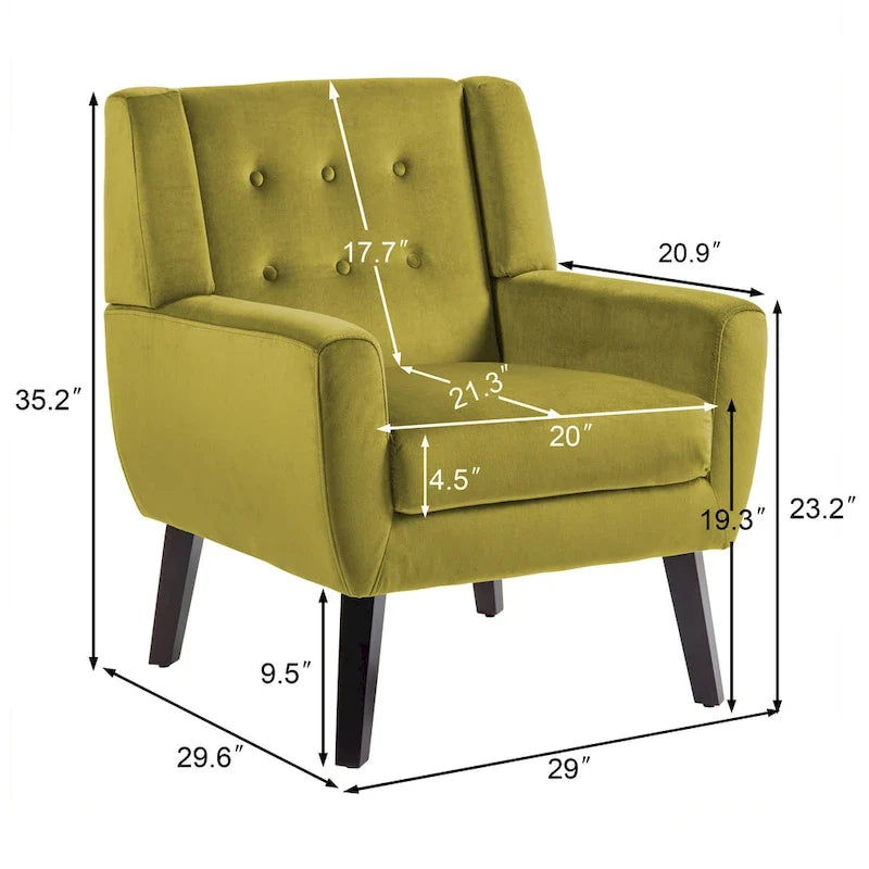 2er-Set Samt-Akzentsessel für Wohnzimmer, Polstersessel