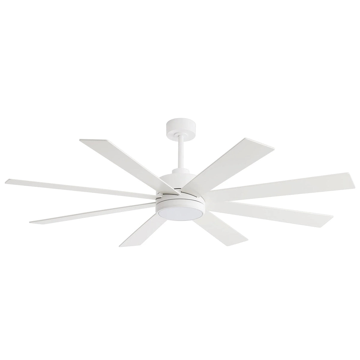 65-Zoll-LED-Deckenventilator mit 8 Flügeln, Licht und Fernbedienung, Schwarz