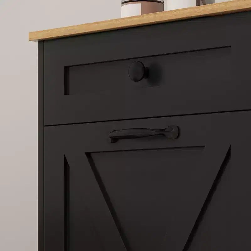 HOMCOM Wäschesammler-Schrank, Kippfunktion, Badaufbewahrungsschrank mit 2 herausnehmbaren Körben und 2 Schubladen