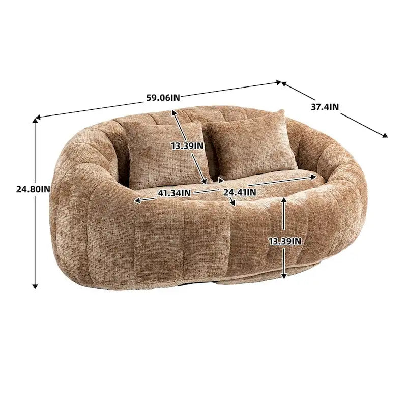 Chenille-Sitzsack – Faules Sofa