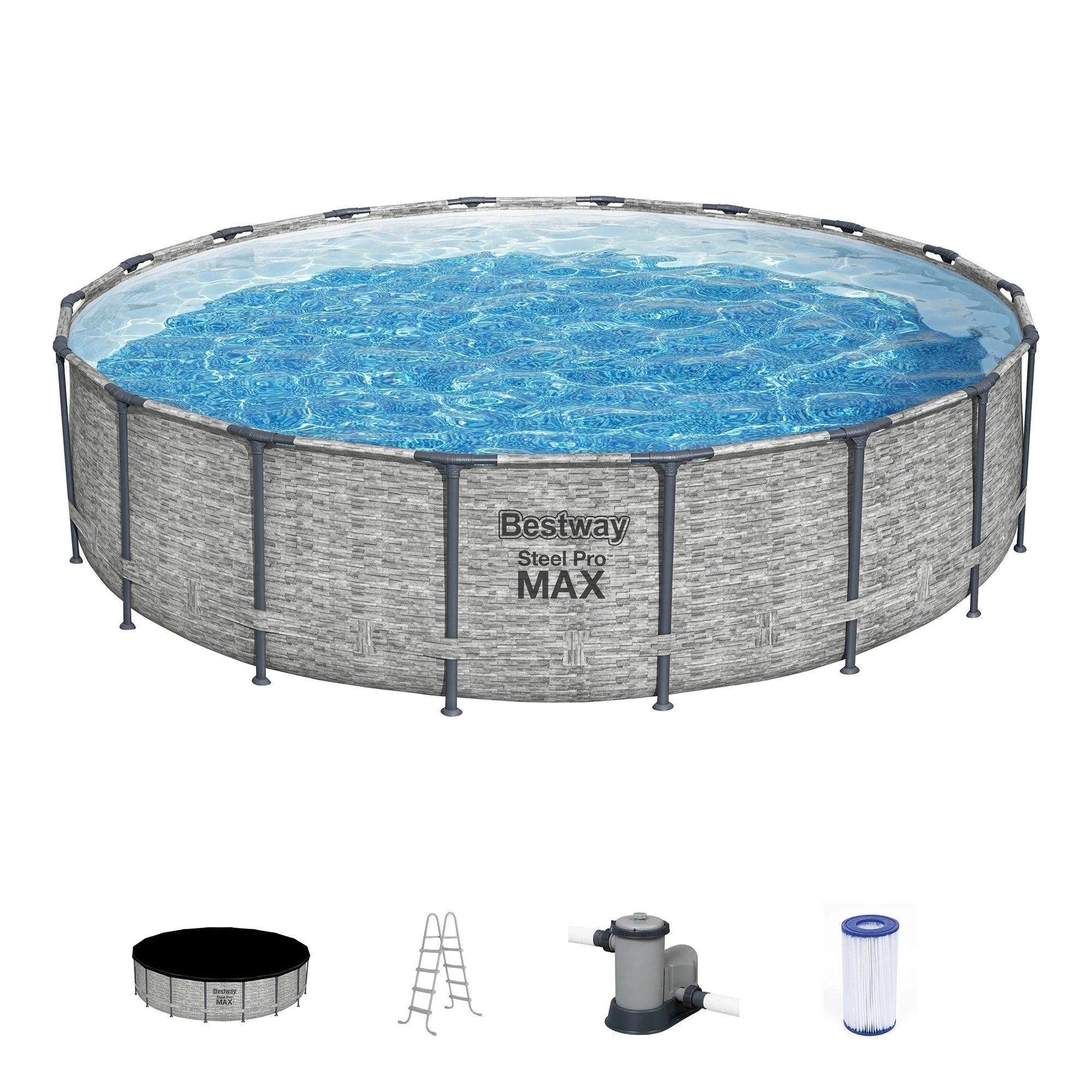 Bestway Steel Pro MAX Rundschwimmbecken Aufstellpool mit Pumpe & Abdeckung