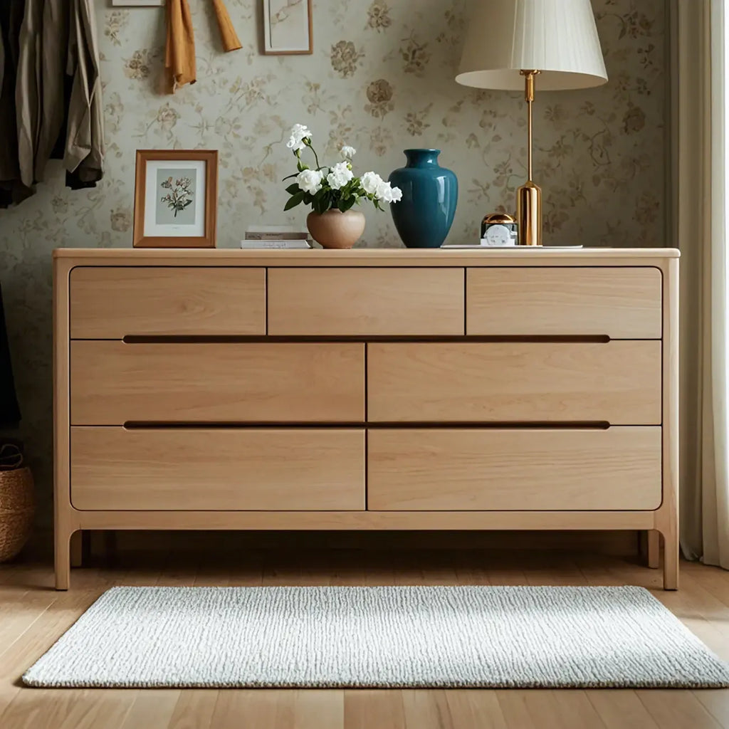 Traditionelle Doppelkommode aus natürlichem Eichenholz für das Schlafzimmer