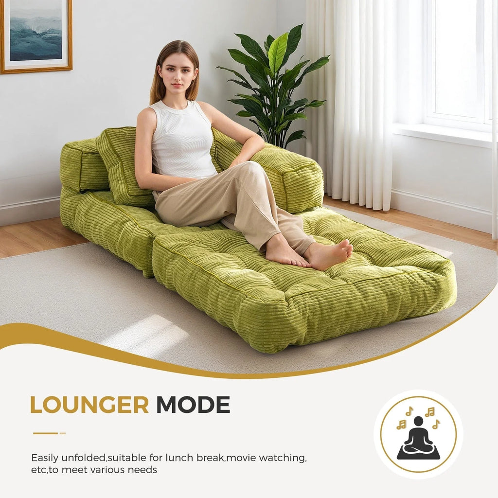 Klappbares Schlafsofa, L-förmiges Bodensofa