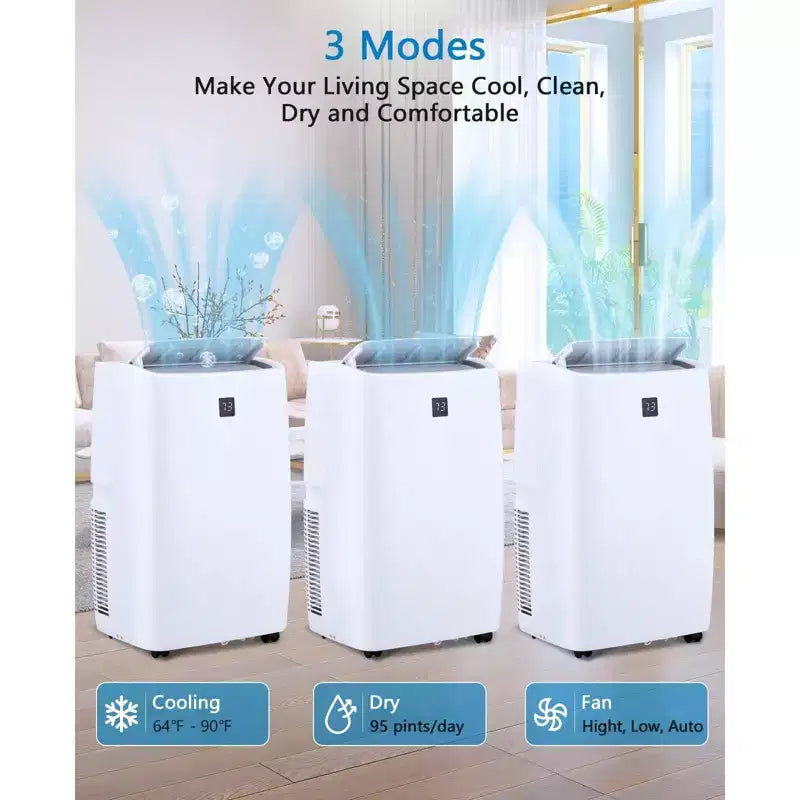 14000 BTU mobile Klimaanlage, Klimagerät mit Fernbedienung, Kühl-, Ventilator- und Entfeuchtungsfunktion, Schlafmodus/24-Stunden-Timer, kühlt 700 Sq.ft